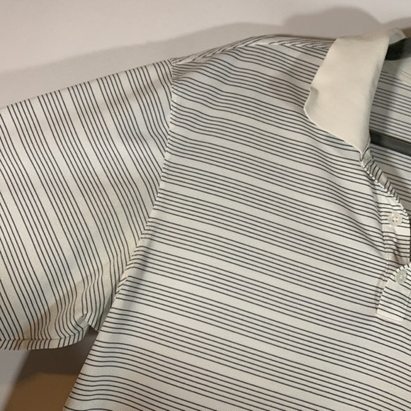 Nike Golf White & Black Striped Collared Polo Shirt - Picture 2 of 6